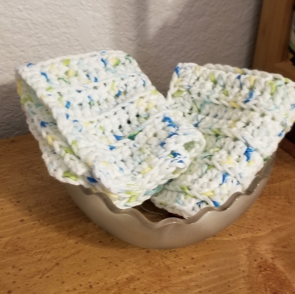 💞2/$20HAND CRAFTED Crocheted All Purpse 100% Cottn Reusable Bath or Dish Cloths - Picture 4 of 4